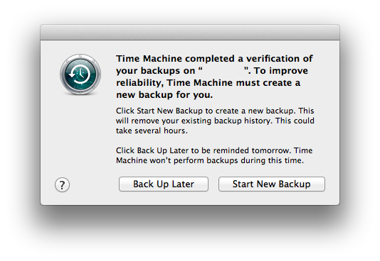 Time Machine Verification Error